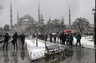 Blue Mosque in Snow